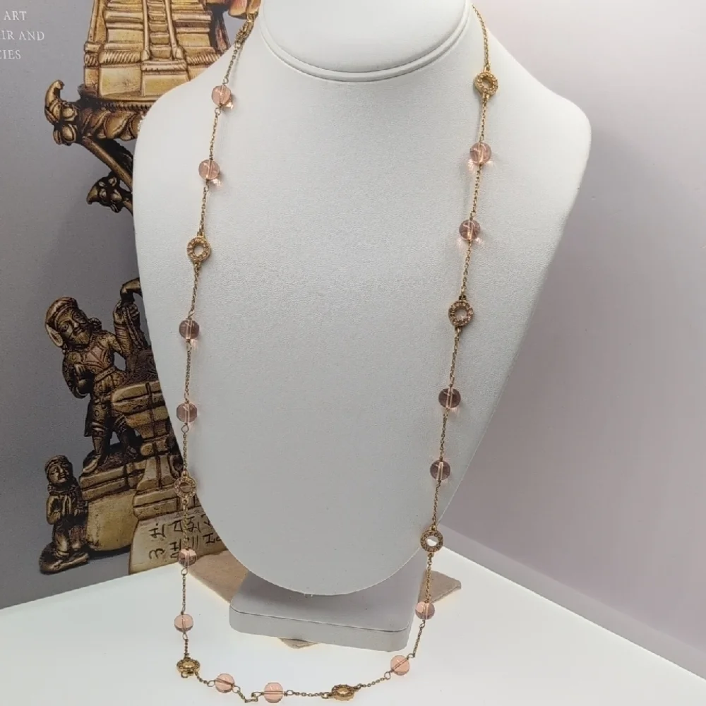 J. Crew Pink and Gold Necklace